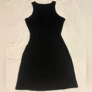 SHEIN Black Ribbed Mini Dress